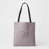 Elegant Lavender Taupe Monogram with Sparkle Tote Bag (Voorkant)