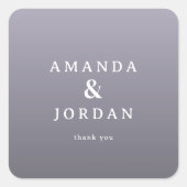 Elegant Lavender Thank You Card Vierkante Sticker (Voorkant)