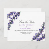 Elegant Lavender Trouwkaart Save The Date (Voorkant / Achterkant)