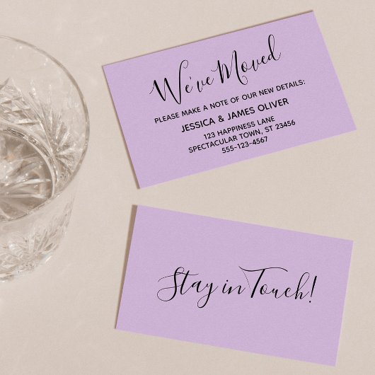 Elegant, Lavender Typografie "We hebben ons verpla Visitekaartje