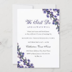 Elegant Lavender Vow Renewal Jubileum Kaart