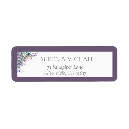 Elegant Lavender Vrijgezellenfeest Return Address Etiket (Voorkant)
