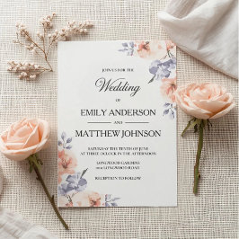 Elegant Lavender Watercolor Wedding Invitation Kaart