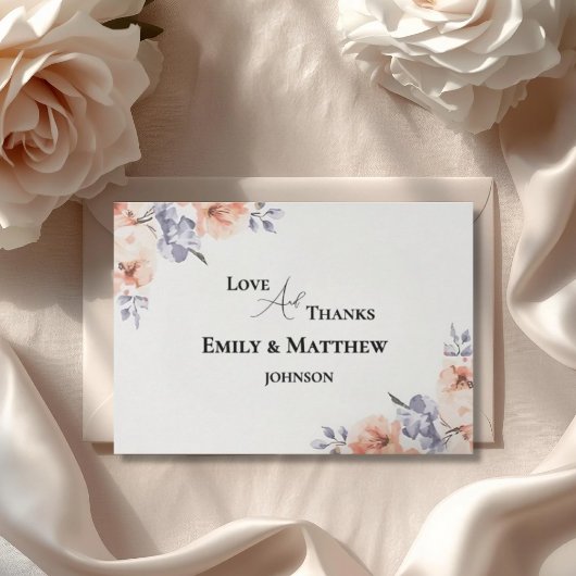 Elegant Lavender Watercolor Wedding Thank You Card