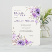 Elegant Lavender Waterverf Floral Vrijgezellenfees Kaart (Staand voorkant)