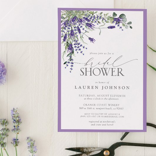 Elegant Lavender Waterverf Floral Vrijgezellenfees Kaart