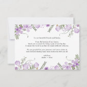 Elegant Lavender Waterverf Flowers Wedding Bedankkaart (Achterkant)