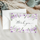 Elegant Lavender Waterverf Flowers Wedding Bedankkaart