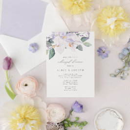 Elegant Lavender Waterverf Rehearsal Dinner Kaart