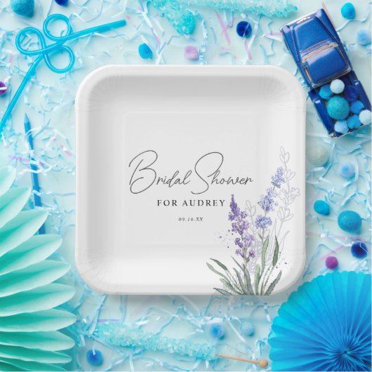 Elegant Lavender Waterverf Vrijgezellenfeest Papieren Bordje (Feest)