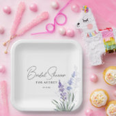 Elegant Lavender Waterverf Vrijgezellenfeest Papieren Bordje (Feest)