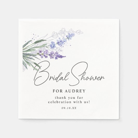 Elegant Lavender Waterverf Vrijgezellenfeest Servet (Voorkant)