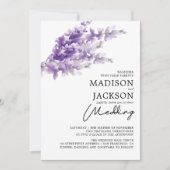 Elegant Lavender Waterverf Wedding Kaart (Voorkant)