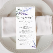 Elegant Lavender Waterverf Wedding Menu