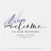 Elegant Lavender Waterverf Welcome Wedding Acryl Bord (Voorkant)