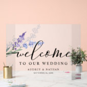 Elegant Lavender Waterverf Welcome Wedding Acryl Bord (Huwelijk)