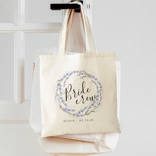 Elegant Lavender Waterverf Wreath Bride Tribe Tote Bag