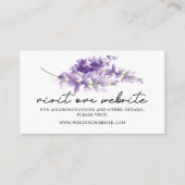 Elegant Lavender Weddenschap Website Invoegen kaar Plaatskaartje (Voorkant)