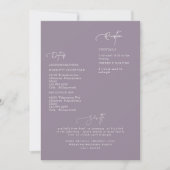 Elegant Lavender Wedding Detail Uitnodiging (Voorkant)