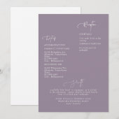 Elegant Lavender Wedding Detail Uitnodiging (Voorkant / Achterkant)