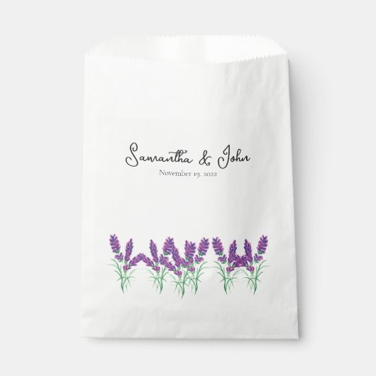 Elegant Lavender Wedding Guest Favor Bag Bedankzakje (Voorkant)