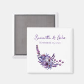 Elegant Lavender Wedding Guest Favor Magnet (Voorkant / Achterkant)
