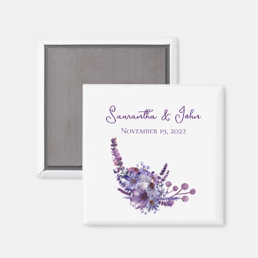 Elegant Lavender Wedding Guest Favor Magnet (Voorkant / Achterkant)