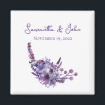 Elegant Lavender Wedding Guest Favor Magnet<br><div class="desc">Deze kleine magneet wordt gemaakt als cadeau aan uw gasten en als herinnering aan deze speciale dag.</div>