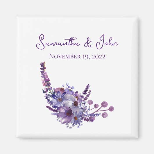 Elegant Lavender Wedding Guest Favor Magnet (Voorkant)