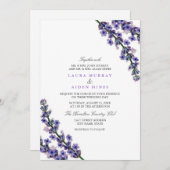 Elegant Lavender Wedding Invitation Kaart (Voorkant / Achterkant)