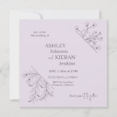 Elegant Lavender Wedding Kaart (Voorkant)