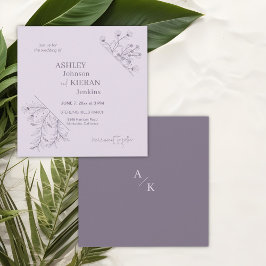 Elegant Lavender Wedding Kaart