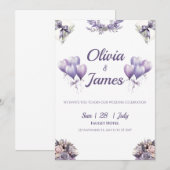 Elegant Lavender Wedding Kaart (Voorkant / Achterkant)