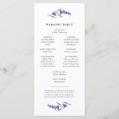 Elegant Lavender Wedding Programmakaart (Achterkant)