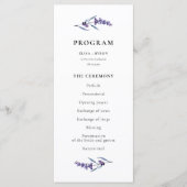 Elegant Lavender Wedding Programmakaart (Voorkant)