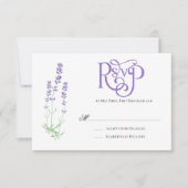Elegant Lavender Wedding RSVP (Voorkant)