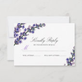 Elegant Lavender Wedding RSVP (Voorkant)