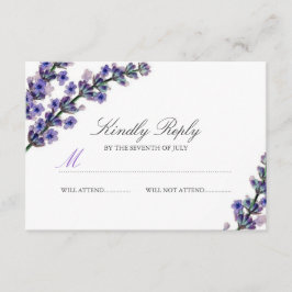 Elegant Lavender Wedding RSVP Kaartje