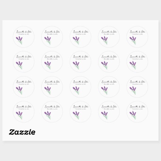 Elegant Lavender Wedding Sticker - Blank (Vel)