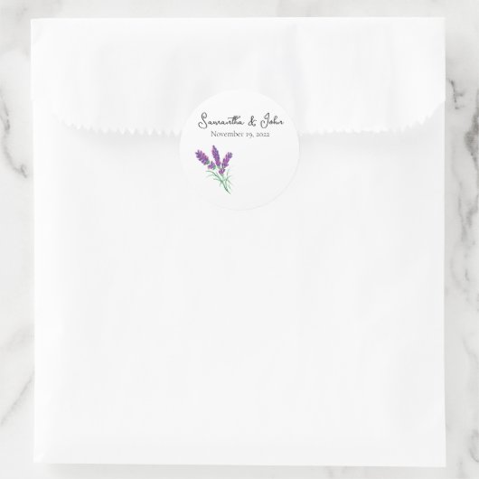 Elegant Lavender Wedding Sticker - Blank (Tas)