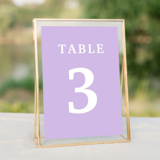 Elegant Lavender Wedding Table Number Kaart