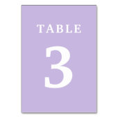 Elegant Lavender Wedding Table Number Kaart (Voorkant)