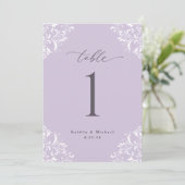 Elegant Lavender Wedding Table Numbers 5x7 Kaart (Staand voorkant)