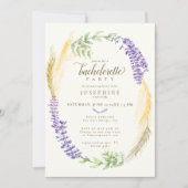 Elegant Lavender Wheat Wreath Bachelorette Party Kaart (Voorkant)