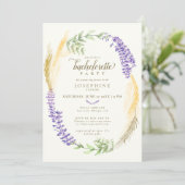 Elegant Lavender Wheat Wreath Bachelorette Party Kaart (Staand voorkant)