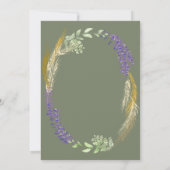 Elegant Lavender Wheat Wreath Spa 30th Birthday Kaart (Achterkant)