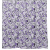 Elegant Lavender & White Floral Shower Curtain Douchegordijn (Voorkant)