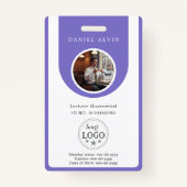 Elegant Lavender Work Office Identification ID Badge (Voorkant)