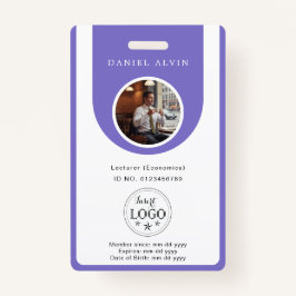 Elegant Lavender Work Office Identification ID Badge