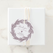 Elegant Lavender Wreath Baby shower Dank u wel Bedankjes Labels (In situ)